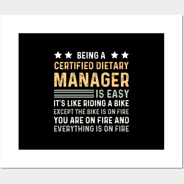 Funny Job Title Worker Certified Dietary Manager Wall Art by Printopedy